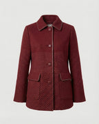 Elegante Wolljacke mit übergroßem Kragen, weiter Schnitt und diagonaler Strickstruktur R&B