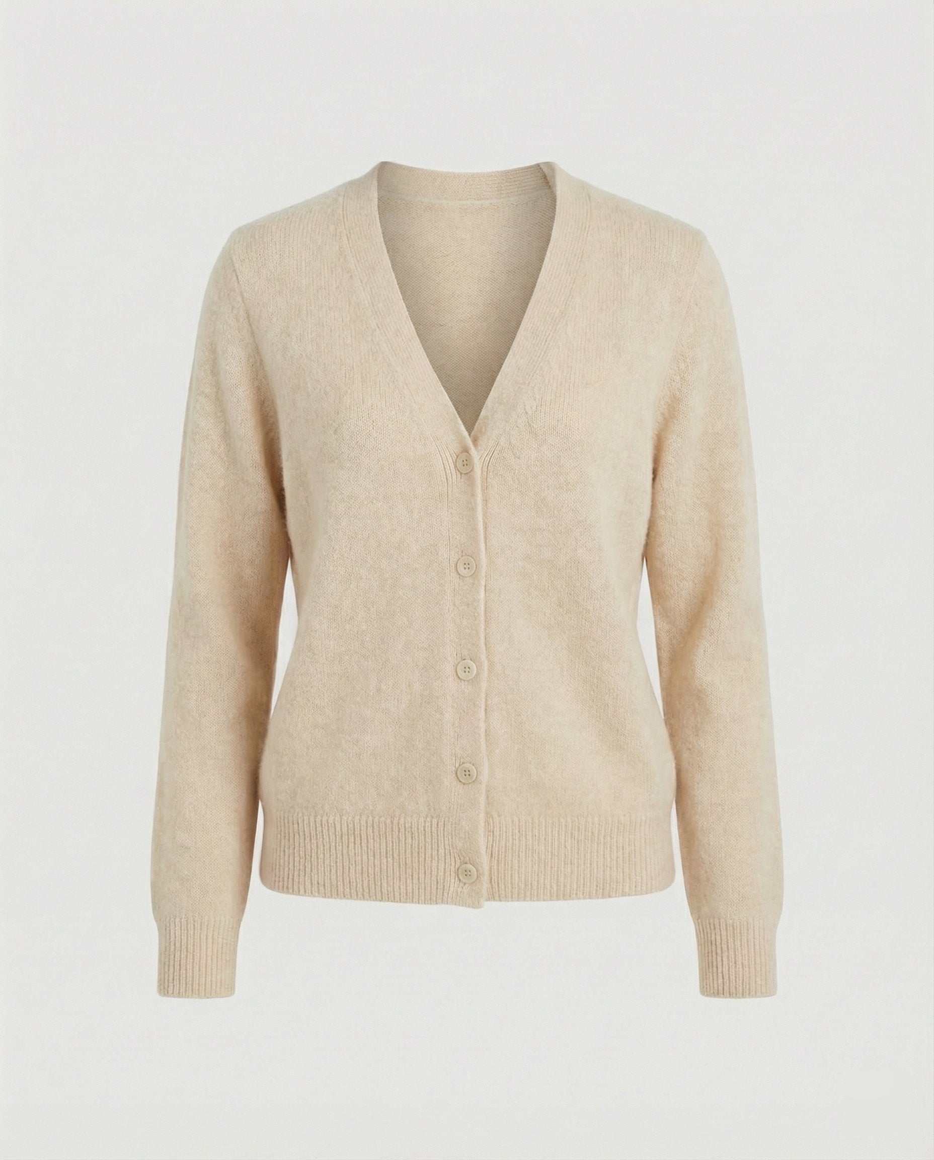 Flauschiger Kurzcardigan aus Alpaka-Mix mit verdeckter Knopfleiste und breiten Rippbündchen R&B