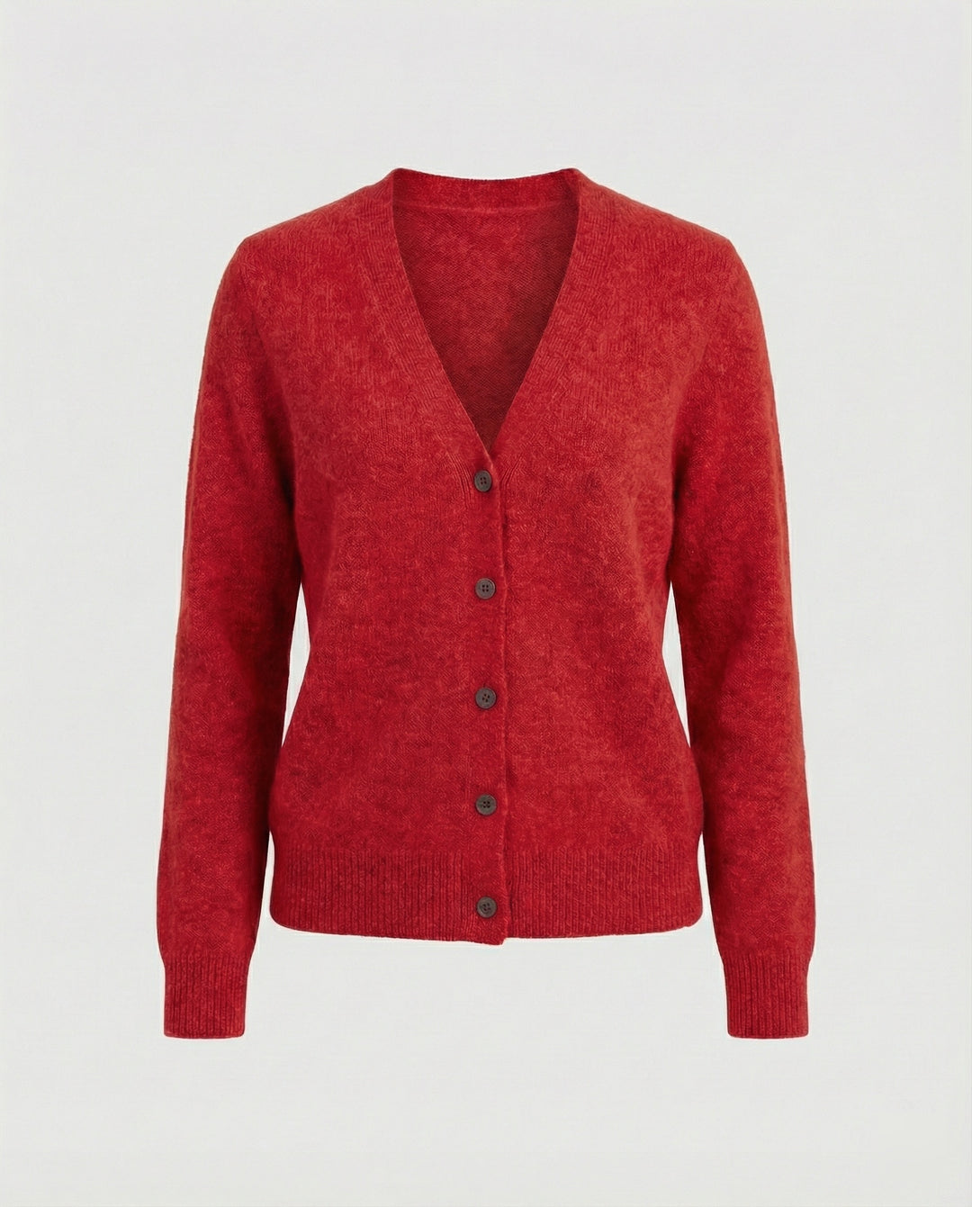 Flauschiger Kurzcardigan aus Alpaka-Mix mit verdeckter Knopfleiste und breiten Rippbündchen R&B
