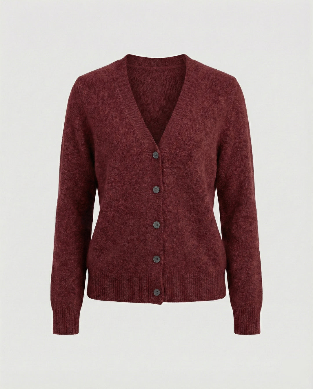 Flauschiger Kurzcardigan aus Alpaka-Mix mit verdeckter Knopfleiste und breiten Rippbündchen R&B