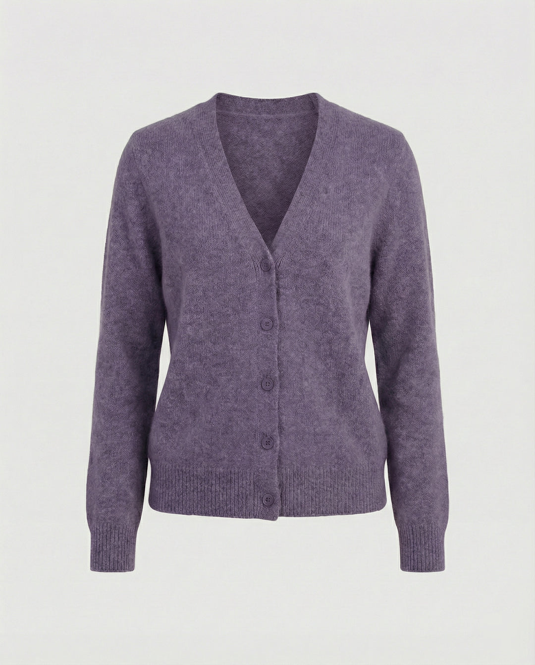 Flauschiger Kurzcardigan aus Alpaka-Mix mit verdeckter Knopfleiste und breiten Rippbündchen R&B