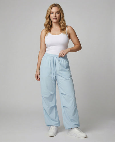 Lässige Taillenfaltenhose mit Tunnelzugschleife und elastischem Bund R&B