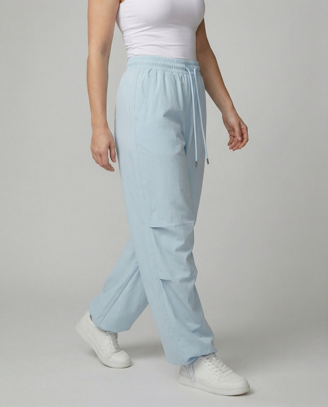 Lässige Taillenfaltenhose mit Tunnelzugschleife und elastischem Bund R&B