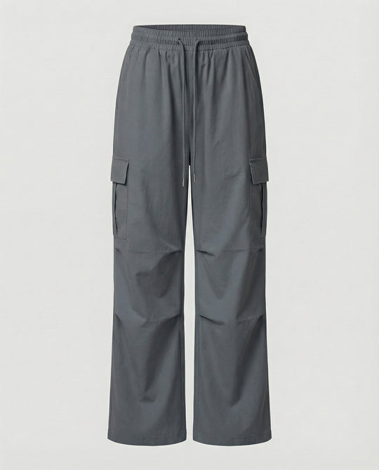 Lässige Taillenfaltenhose mit Tunnelzugschleife und elastischem Bund R&B