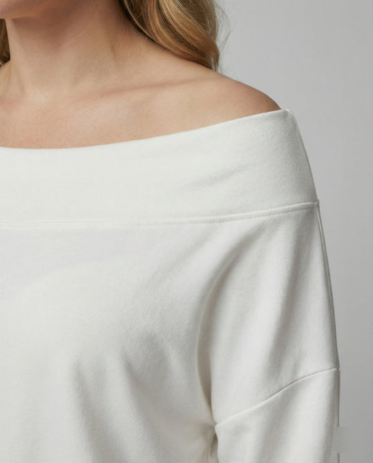 Lässiges Off-Shoulder-Freizeitensemble mit Oversize-Sweatshirt und weit geschnittener Komforthose R&B