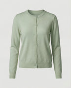 Leichte Feinstrick-Cardigan mit Rundhalsausschnitt, soften Rippbündchen und minimalistischer Knopfleiste R&B