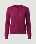 Leichte Feinstrick-Cardigan mit Rundhalsausschnitt, soften Rippbündchen und minimalistischer Knopfleiste R&B