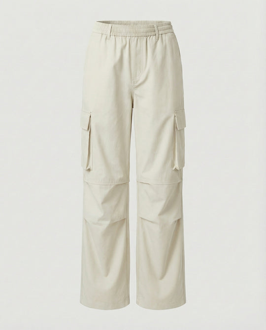 Sportive Oversize-Cargohose mit elastischem Tunnelzugbund, verstellbarem Saum und großen Klappentaschen R&B