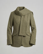 Strukturierter Strickblazer mit Schluppe und tailliertem Schnitt R&B