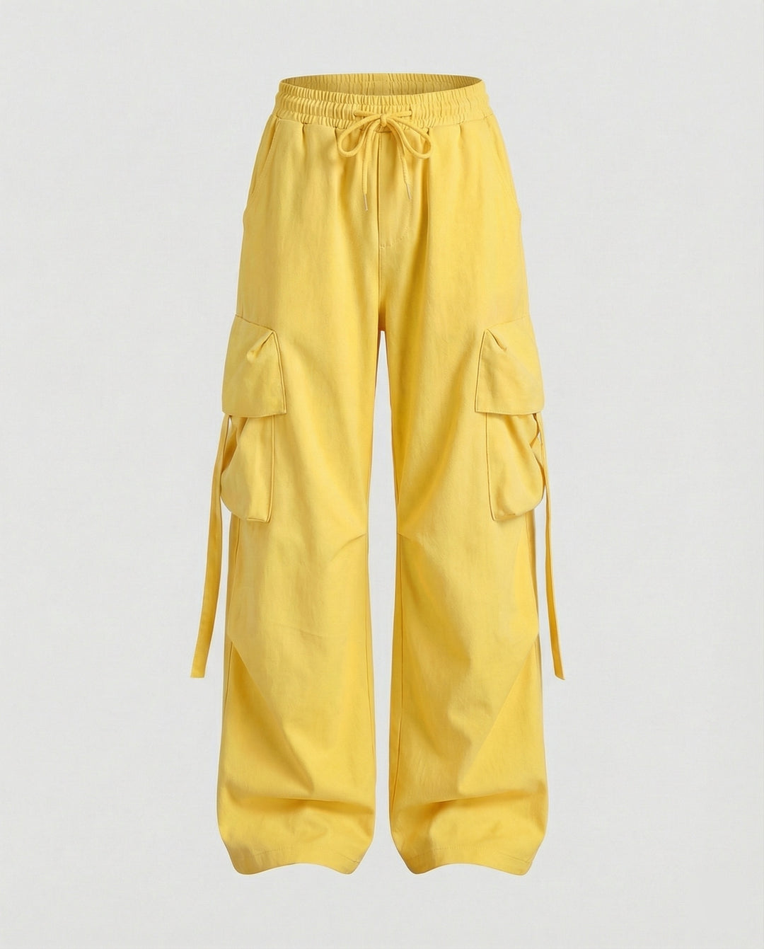 Ultraweite Cargohose mit hohem Elastikbund, Mehrfachklappentaschen und verstellbarem Beinabschluss R&B