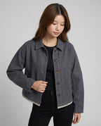 Weit geschnittene Kurzjacke mit Ballonärmeln und kastiger Silhouette R&B