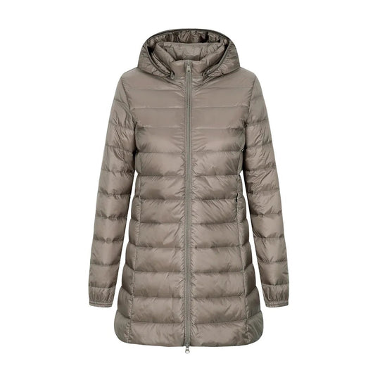 R&B | Lange gesteppte Damenjacke mit Kapuze Yvette