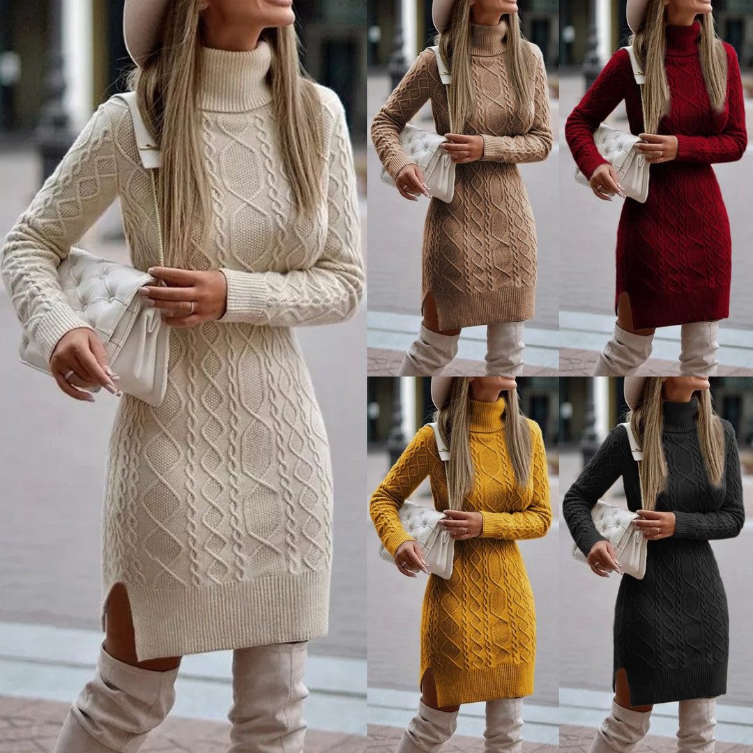 R&B | Elegantes Herbst-Winter-Kleid Aus Strick