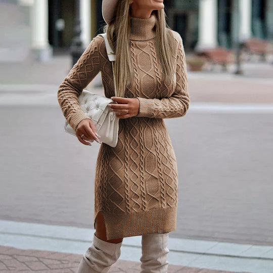 R&B | Elegantes Herbst-Winter-Kleid Aus Strick