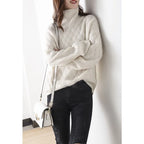 R&B | Pullover - Damen Herbst Hoher Hals Wollstrickpullover