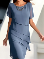 R&B | Elegantes Midikleid mit Lagen Shiftkleid Martina