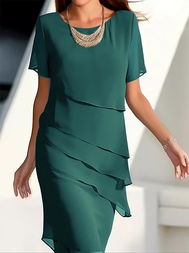 R&B | Elegantes Midikleid mit Lagen Shiftkleid Martina