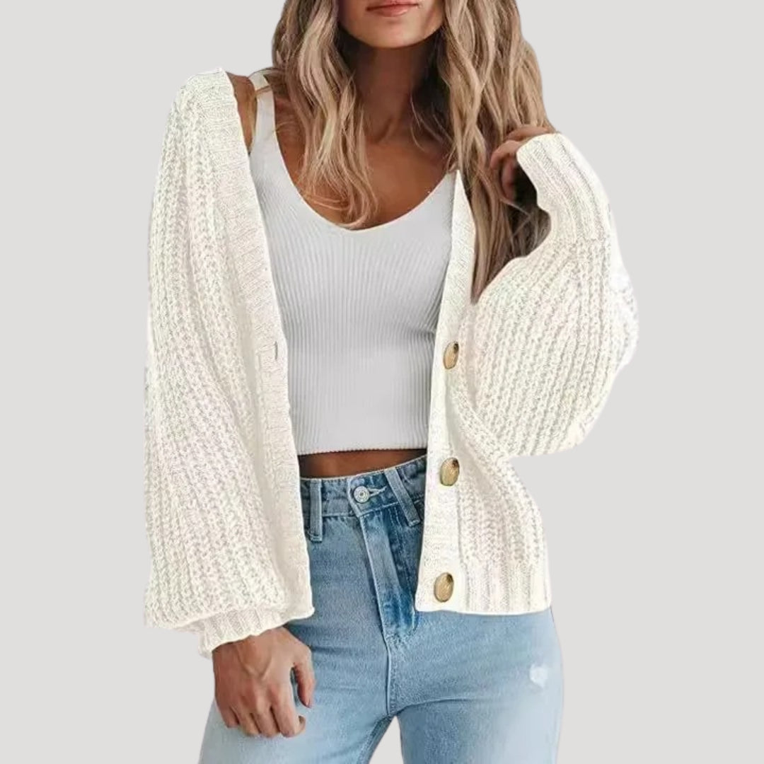 R&B | Damen Strickjacke mit Übergroßen Ärmeln