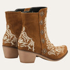 Damen Cowboy Stiefel Stiefeletten Imitationsleder mit Gummisohle R&B