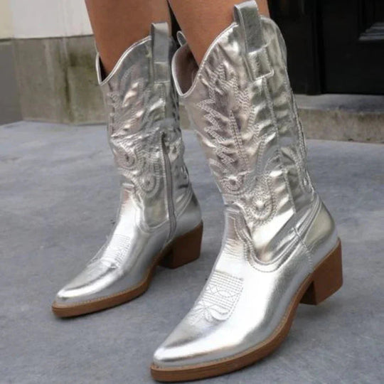 Damen Cowboy Stiefel Metallic Carina R&B