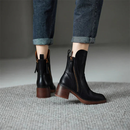 Damen Stiefeletten Blockabsatz R&B