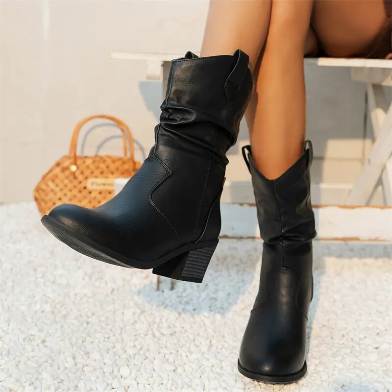 Damen Stiefeletten Western Stil R&B