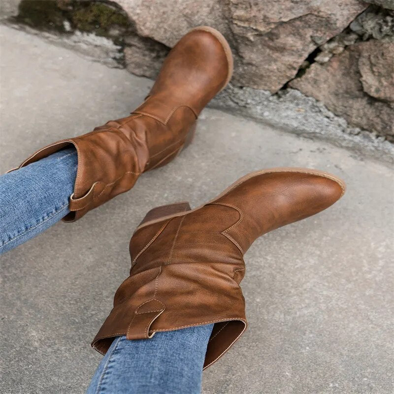 Damen Stiefeletten Western Stil R&B