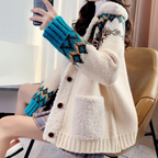 R&B | Strick Winterjacke mit Fleecekragen Freizeitmode