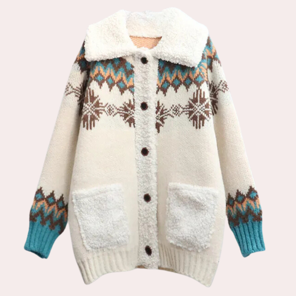 R&B | Strick Winterjacke mit Fleecekragen Freizeitmode