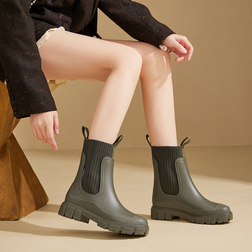 Damen Gummistiefel wasserdicht mit rutschfester Sohle R&B