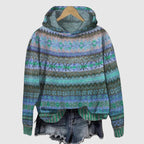 R&B | Hoodie mit norwegischem Muster - Strickpullover mit Kapuze