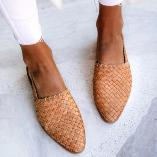 Damen Slip-Ons Geflochtenes Design Offene Ferse R&B
