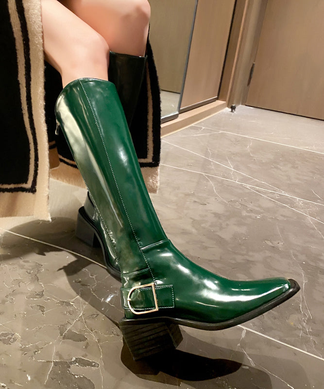 Damen Leder Kniehohe Stiefel mit Reißverschluss R&B