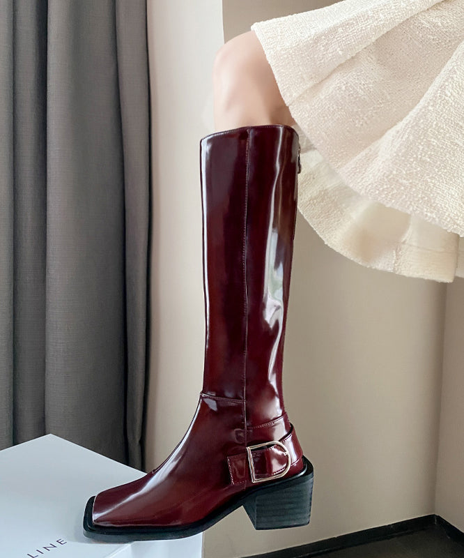Damen Leder Kniehohe Stiefel mit Reißverschluss R&B