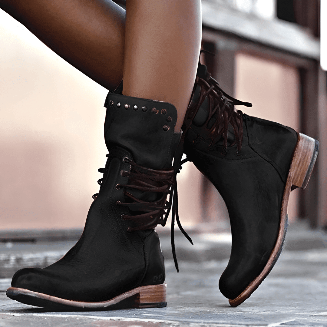Damen Stiefeletten mit Schnürsenkeln Klassisch R&B