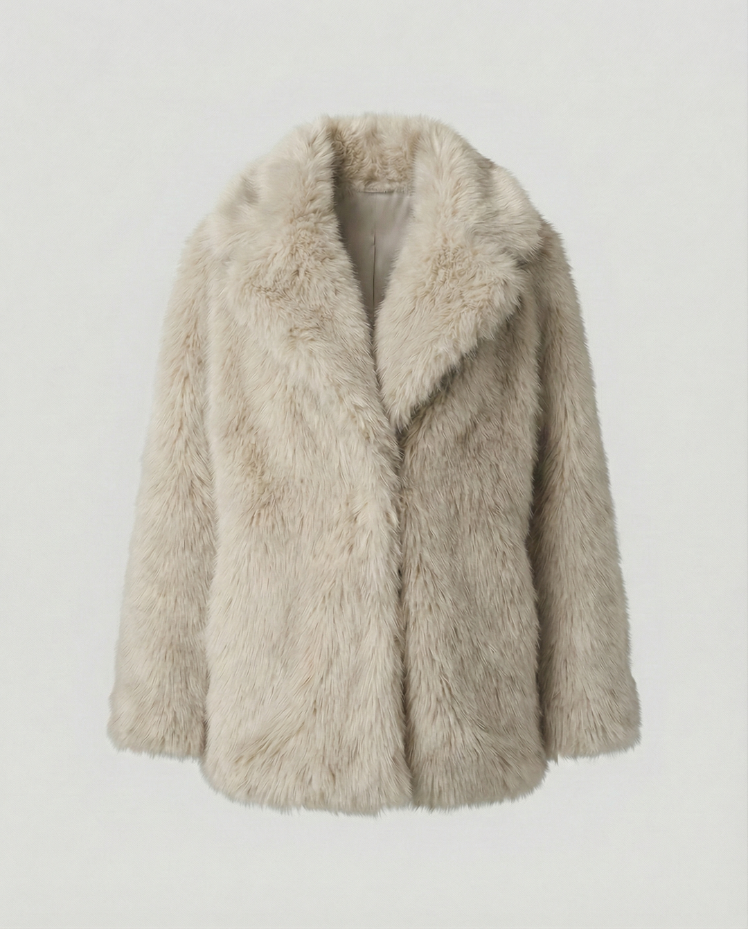 R&B | Damen Kurze Jacke Aus Weichem Kunstfell mit Lockerer Passform
