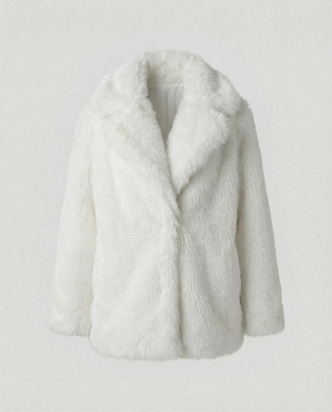 R&B | Damen Kurze Jacke Aus Weichem Kunstfell mit Lockerer Passform