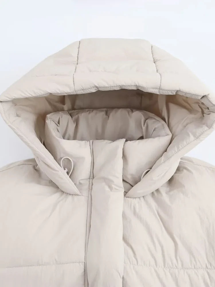 R&B | Damen Pufferjacke mit Kapuze und Dickem Futter