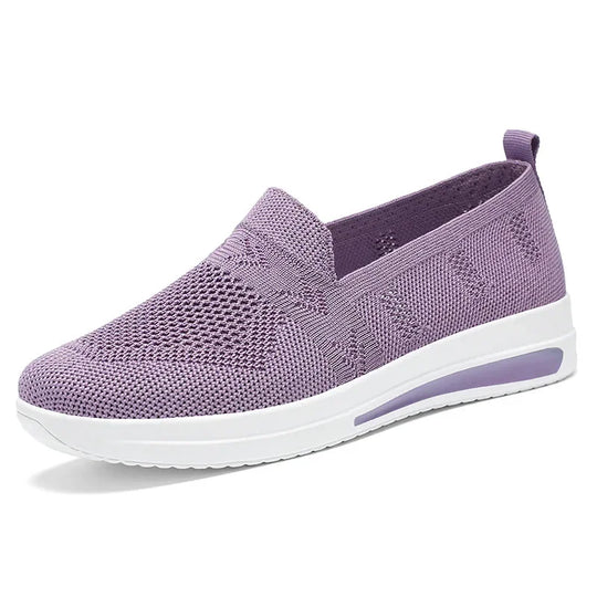 Damen Sneakers Atmungsaktive Gestrickte Mesh Freizeit Schuhe R&B