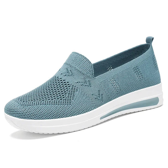 Damen Sneakers Atmungsaktive Gestrickte Mesh Freizeit Schuhe R&B