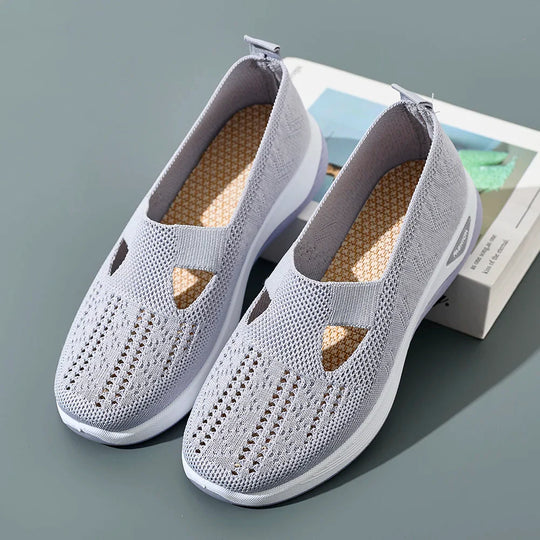 Damen Sneakers Atmungsaktive Netz Freizeit Schuhe Rutschfeste Flache Geflochtene Schuhe R&B