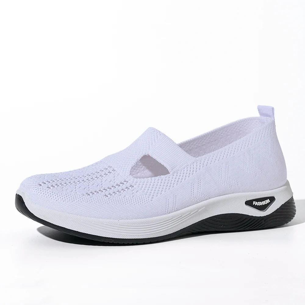 Damen Sneakers Atmungsaktive Netz Freizeit Schuhe Rutschfeste Flache Geflochtene Schuhe R&B