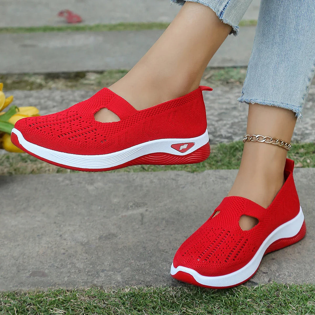 Damen Sneaker Freizeit Atmungsaktiv Leicht Textil R&B