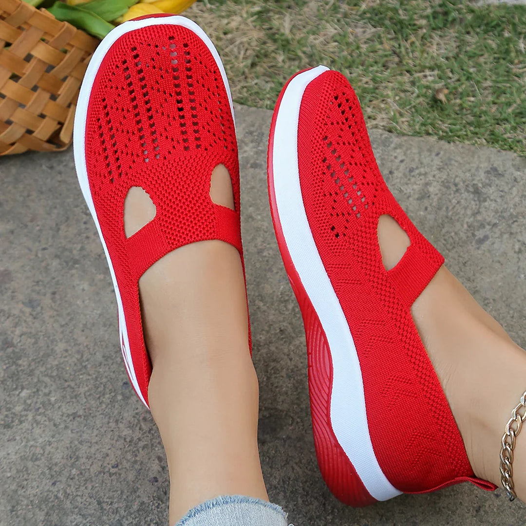 Damen Sneaker Freizeit Atmungsaktiv Leicht Textil R&B