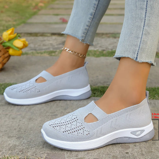 Damen Sneaker Freizeit Atmungsaktiv Leicht Textil R&B
