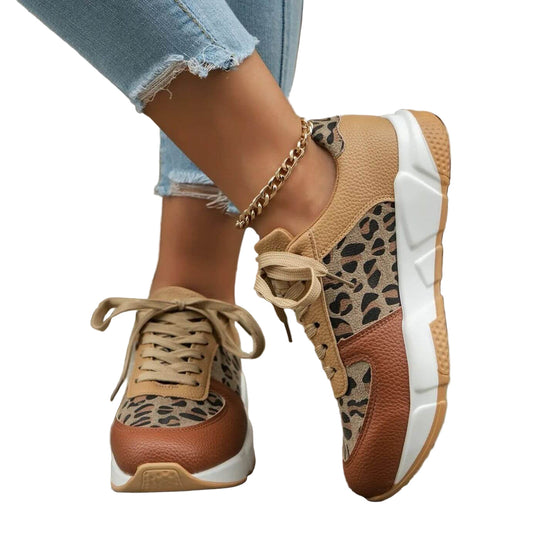 Damen Sneakers Leopard Druck Bequeme Passform R&B