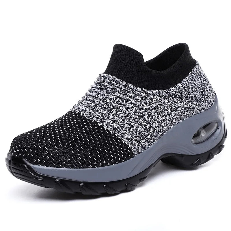 Damen Sneaker Orthopädische Plattform Atmungsaktiv Textil R&B