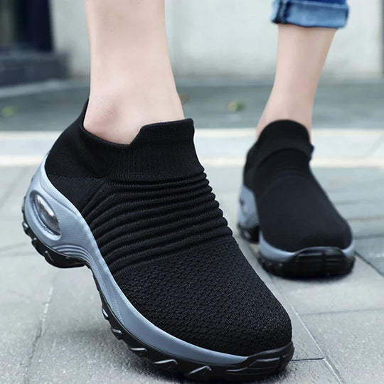 Damen Sneaker Orthopädische Plattform Atmungsaktiv Textil R&B