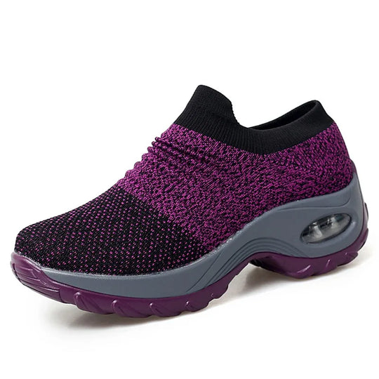 Damen Sneaker Orthopädische Plattform Atmungsaktiv Textil R&B