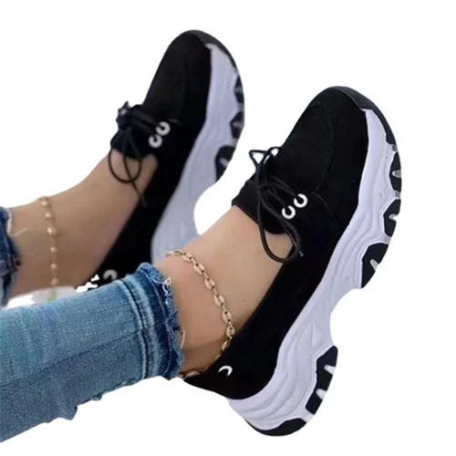 Damen Sneakers Plattform Atmungsaktiv Freizeit Textil R&B